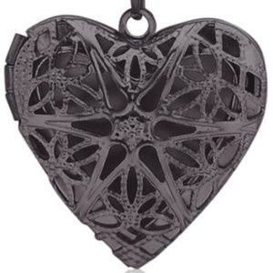 Locket Necklace - Open Your Heart Black